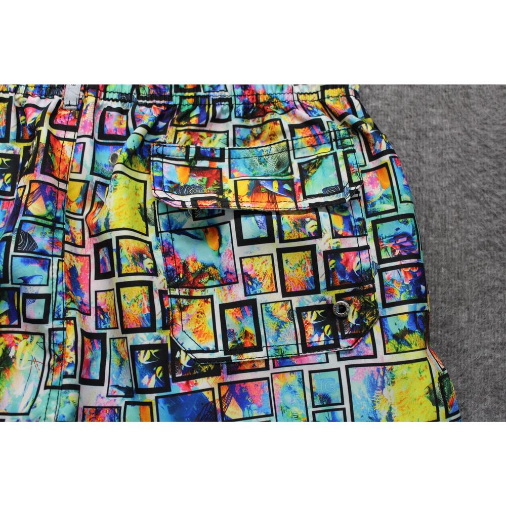 Bugatchi Swim Trunks Mens size Large Tropical Print Mesh Lining - Picture 4 of 8